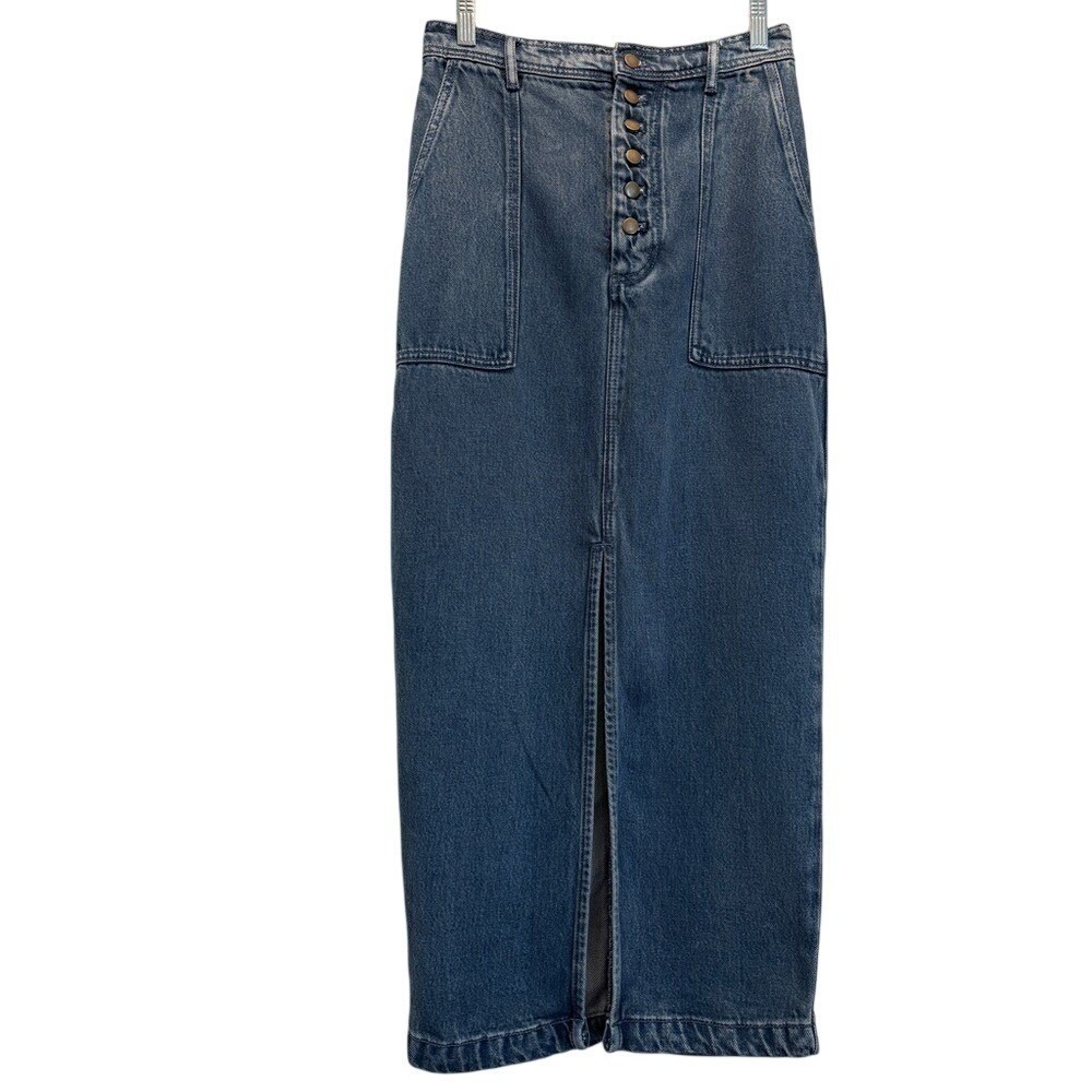 Young Faboulous & Broke Denim Button Down Maxi Skirt Y2K Coastal Cowgirl Boho